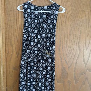 New York and Co Size M Black, Brown and white patterned dress